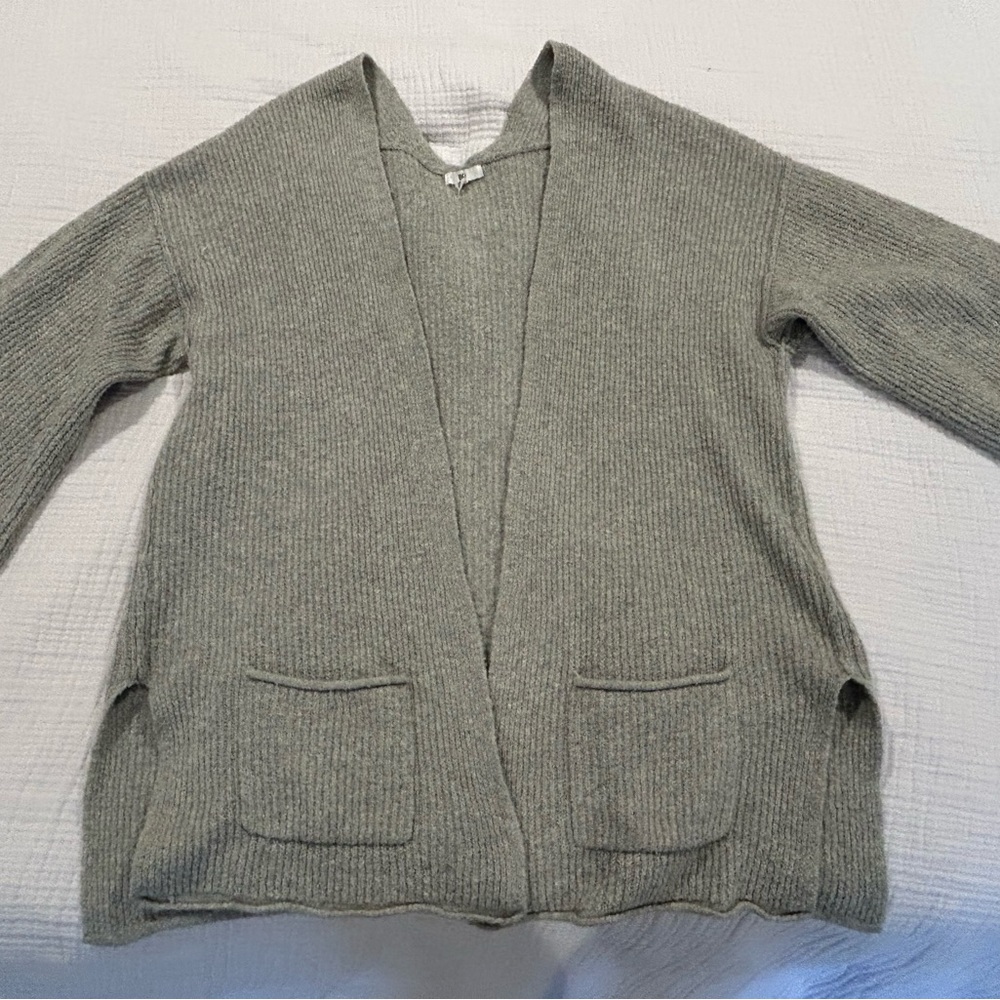 BP Women's Heather Gray Open-Front Cardigan